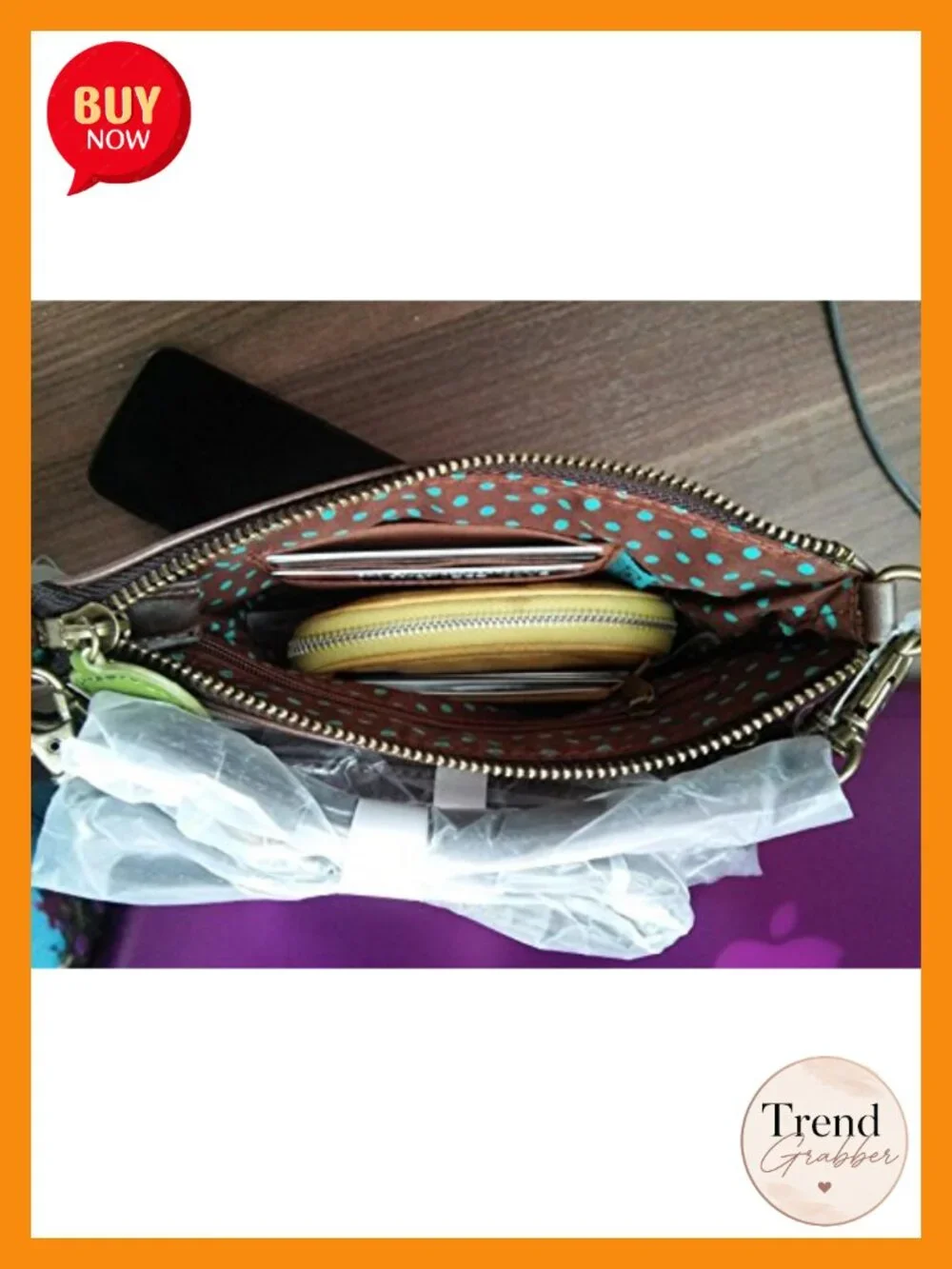 Canvas Cotton Crossbody Cell Phone Purse with Adjustable Strap